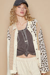 Denver Leopard Exposed Seam Button Up Quilted Jacket