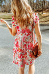 Demi Ruffled Printed Mock Neck Dress