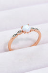 Luciana Opal Contrast Platinum-Plated Ring