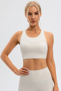 Thalia Round Neck Cutout Cropped Active Tank