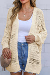 Maeve Openwork Open Front Long Sleeve Cardigan