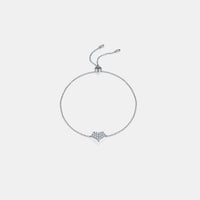 Fatima Moissanite 925 Sterling Silver Heart Bracelet