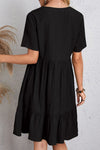 Annalise Full Size Ruched V-Neck Short Sleeve Dress