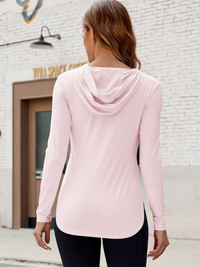 Maleah Long Sleeve Hooded Active Top