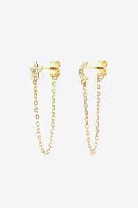 Anaya Zircon Star and Moon Mismatched Earrings