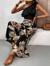 Teresa Ruffled Sleeveless Top and Printed Pants Set