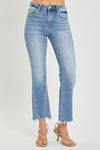 Viviana Frayed Hem Cropped Straight Jeans