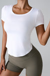 Guinevere Cutout Round Neck Short Sleeve Active T-Shirt