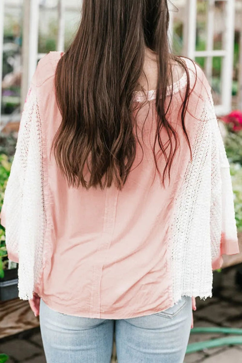 Meadow V-Neck Three-Quarter Sleeve Blouse