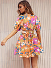 Hayley Printed Surplice Short Sleeve Dress