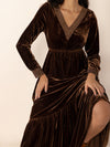 Jaylah Lace Detail V-Neck Long Sleeve Maxi Dress