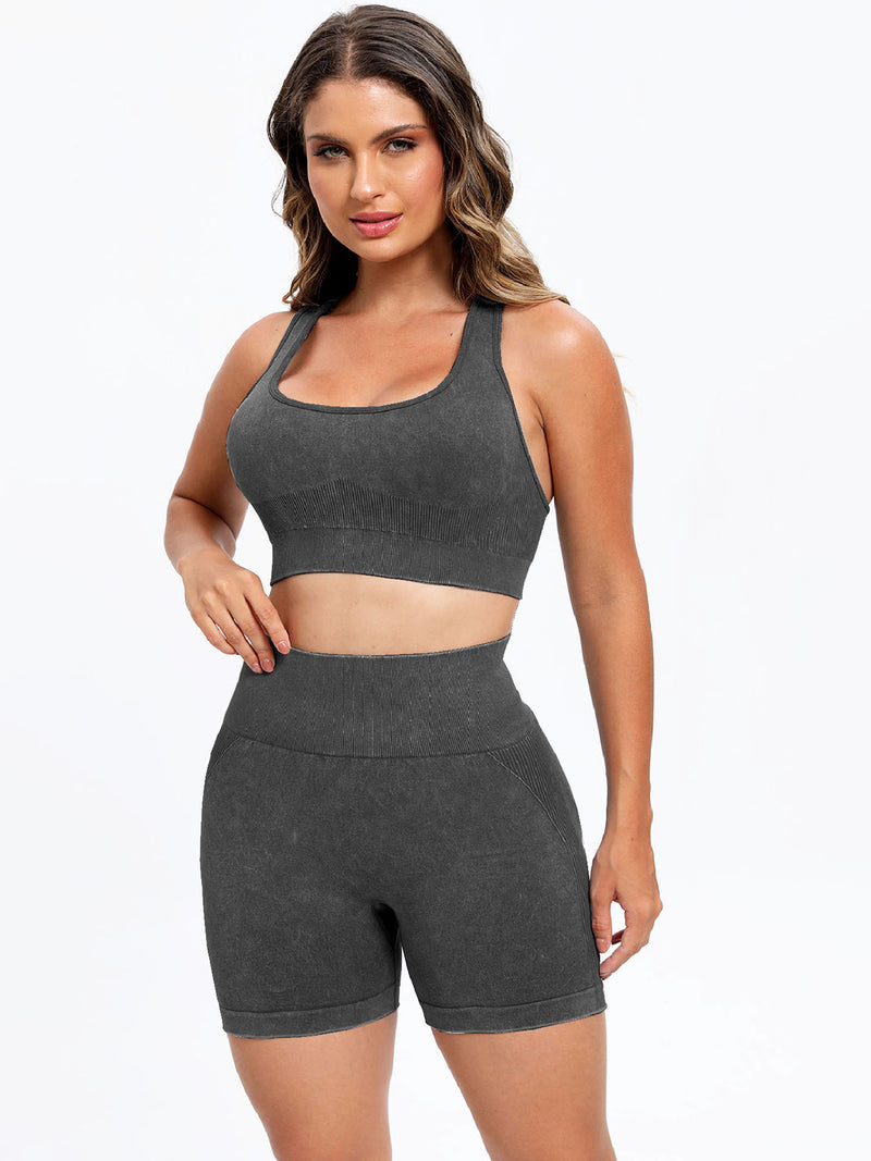 Rosalee Scoop Neck Wide Strap Top and Shorts Active Set