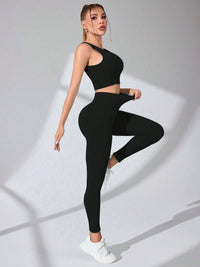 Charlotte Scoop Neck Wide Strap Top and Pants Active Set