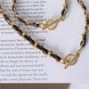 Allie 18K Gold-Plated Leather Chain Necklace