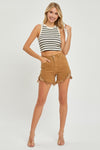 Braelyn High Waist Frayed Hem Denim Shorts