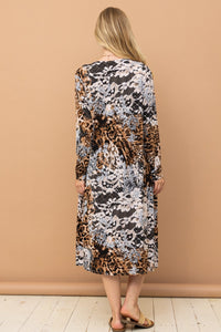 Helen Leopard Kimono Open Front Longline Cardigan