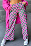 April Checkered Wide Leg Pants