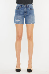 Deborah Distressed High Waist Denim Shorts