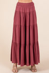 Alena Tier Detail Smocked Elastic Waist Wide Leg Pants