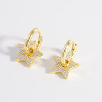 Mya 925 Sterling Silver Zircon Star Earrings