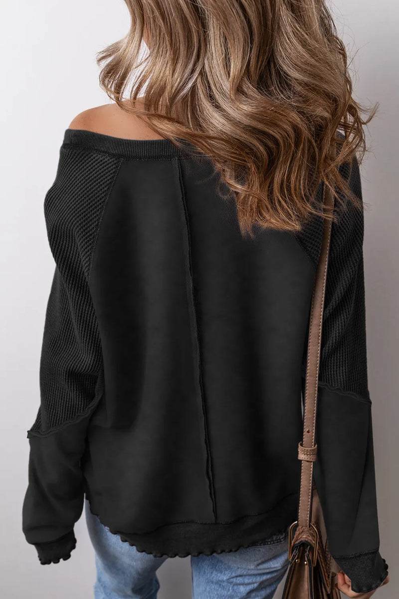 Adriana Exposed Seam Long Sleeve Sweatshirt