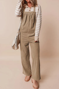 Collins Square Neck Wide Strap Overalls