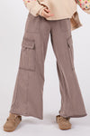 Gwendolyn Knit Terry Mineral Wash Wide Leg Pants