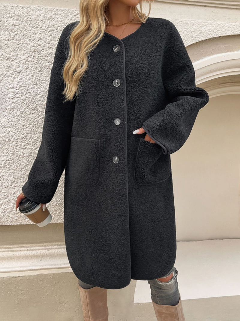 Nicole Button Up Long Sleeve Coat