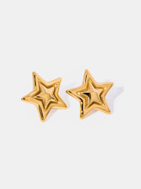 Alondra Stainless Steel Star Stud Earrings