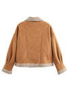 Raina Fuzzy Collared Neck Long Sleeve Jacket