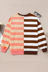 Kaylani Striped Round Neck Long Sleeve Sweatshirt