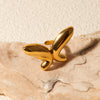 Reyna 18K Gold-Plated Stainless Steel Butterfly Ring