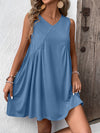 Jordyn Ruched V-Neck Sleeveless Mini Dress