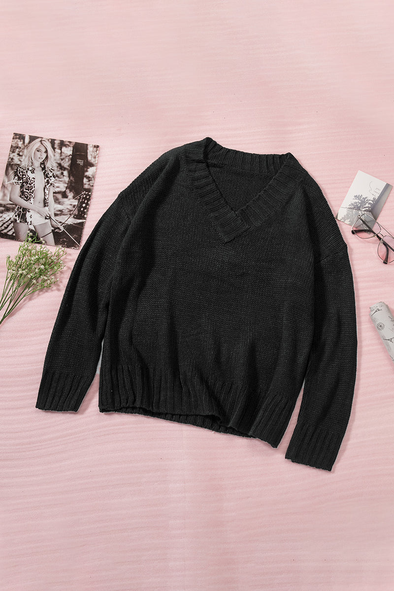 Blake V-Neck Dropped Shoulder Sweater