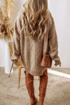 River Cable-Knit Round Neck Sweater Dress