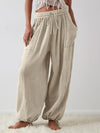 Averie Textured Tied Pants with Pockets