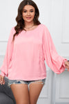 Madilyn Plus Size Lantern Sleeve Dropped Shoulder Blouse