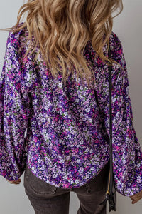 Evelynn Floral Tie Neck Long Sleeve Blouse