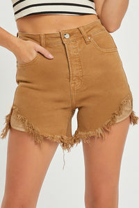 Braelyn High Waist Frayed Hem Denim Shorts