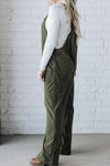 Collins Square Neck Wide Strap Overalls