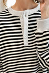 Freya Striped Dropped Shoulder Long Sleeve Sweatshirt