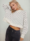 Carly Slit Round Neck Long Sleeve Sweater