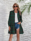 Rhea Ruffle Hem Plaid Button Down Long Sleeve Dress