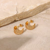 Bria Stainless Steel Inlaid Zircon C-Hoop Earrings