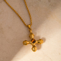 Adrianna Gold-Plated Stainless Steel Cross Shape Pendant Necklace