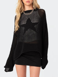 Ainhoa Star Round Neck Long Sleeve Knit Top