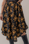 Carla Floral Buttoned Ruffle Hem Skirt