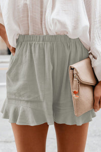 Scout Full Size Ruffled Elastic Waist Shorts