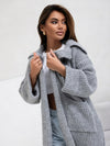 Arya Pocketed Collared Neck Dropped Shoulder Cardigan