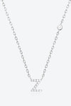 Angelina V To Z Zircon 925 Sterling Silver Necklace